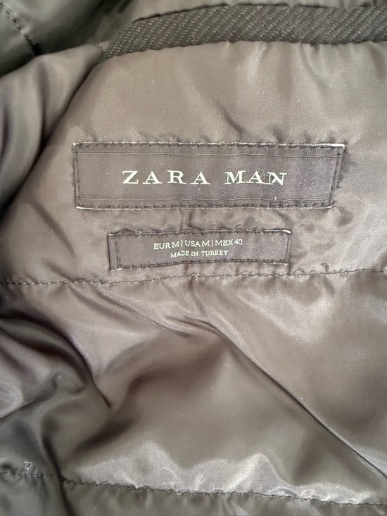 ZARA Man Black Hooded Jacket | Insulated Lined Coat | Size M - Picture 9 of 9